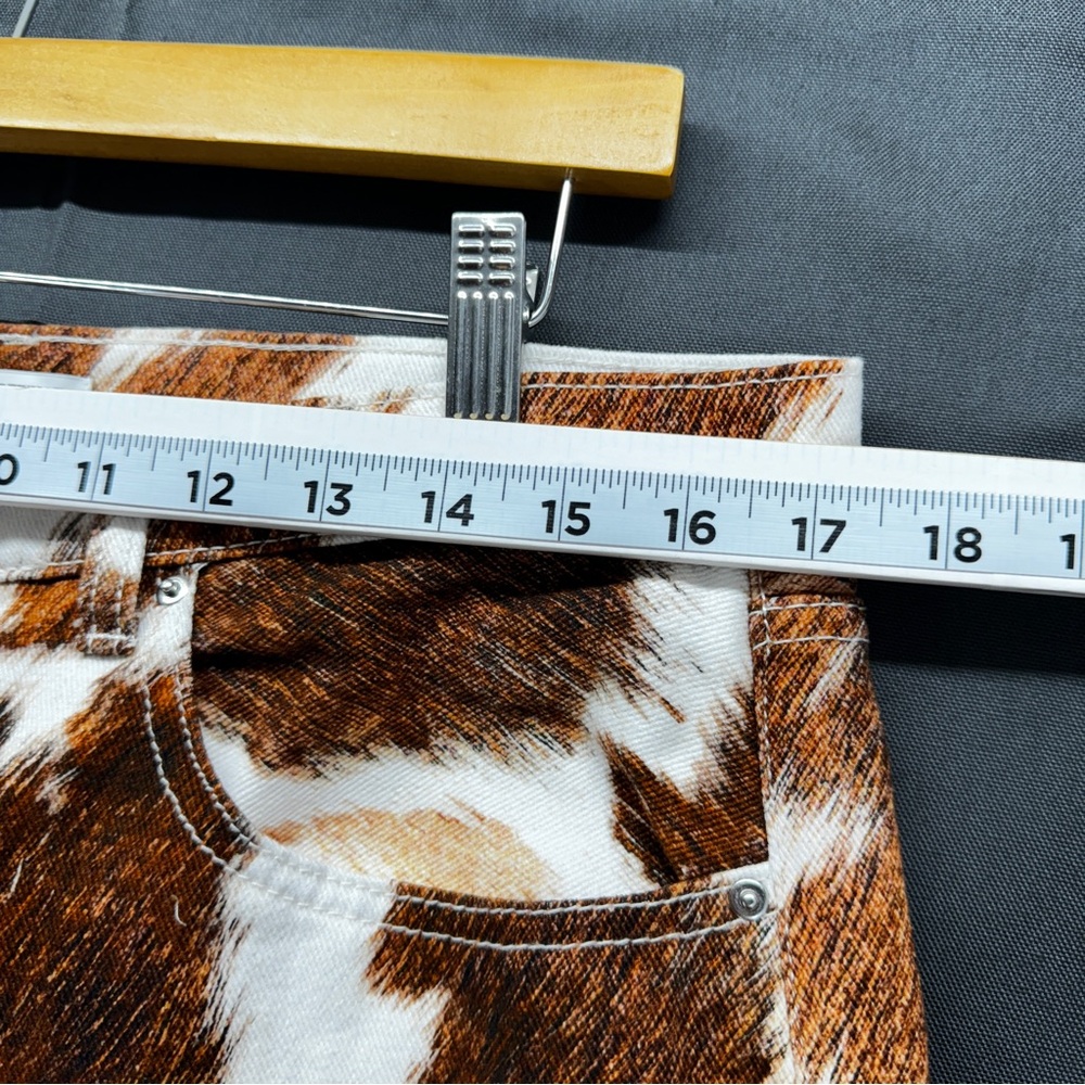WeWoreWhat Jeans - Brown and White Cow Print - Picture 5 of 12